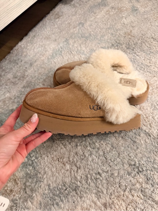UGG Shoes - UGG Chestnut Suede Shearling Slip-On Slippers